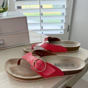 Coral Patent Leather Sandal